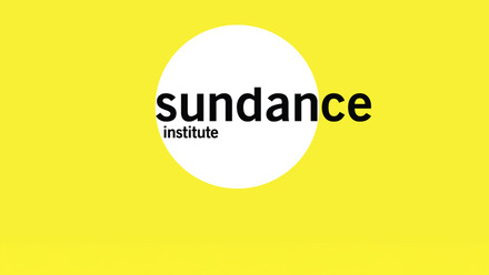 Sundance Institute logo in a white circle on a yellow background.