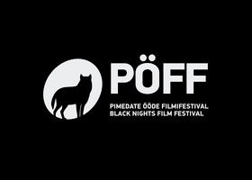 Black Nights Film Festival (POFF) logo in white on a black background.