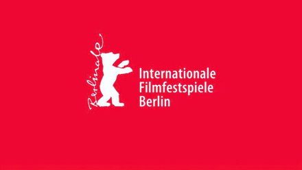 Berlin International Film Festival logo in white on a red background.