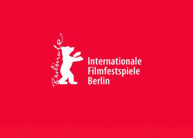 Berlin International Film Festival logo in white on a red background.