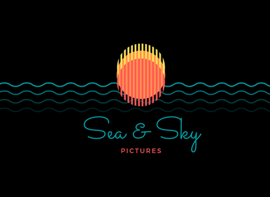 Sea and Sky Pictures logo (a sun-like graphic and wave like the sea) on black.