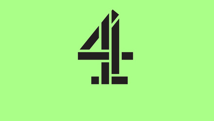 Channel 4 logo in black on a green background.