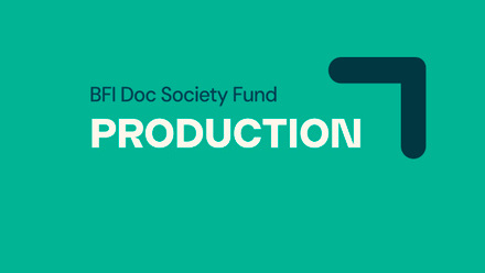 BFI Doc Society Production Fund logo in white on a green background.