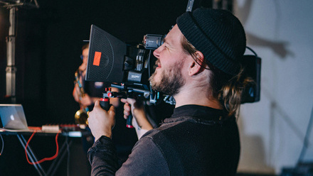 Camera operator on a production set.