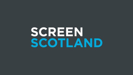 Screen Scotland logo in white and blue on a charcoal grey background.