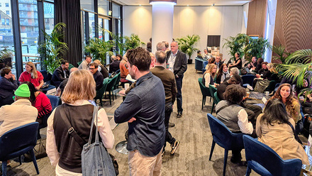 Producers networking at the Canada-UK Co-Production Forum 2025.
