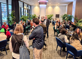 Producers networking at the Canada-UK Co-Production Forum 2025.
