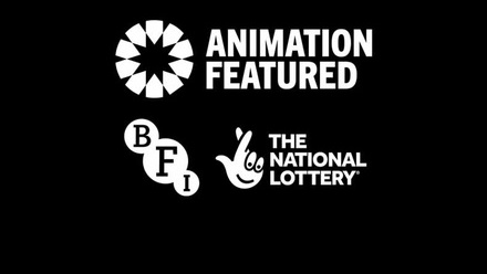 Animated Featured logo in white on a black background.
