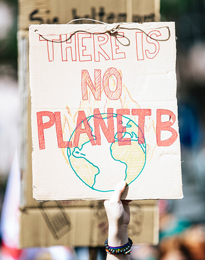 Photo: Climate Change protester placard: There is no planer B
