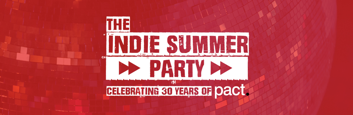 Banner image: Indie Summer Party logo, celebrating 30 years of Pact
