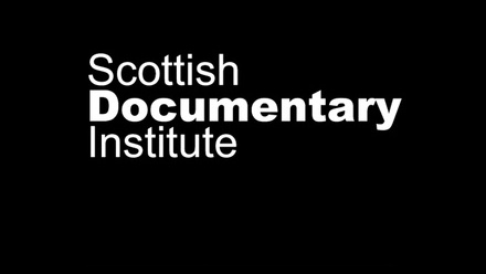 Scottish Documentary Institute logo in white on a black background.