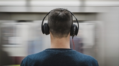 Man with headphones on