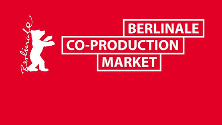 Berlinale Co-Production Market logo in white on a red background.