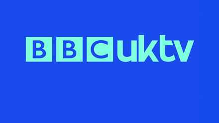 BBC and UKTV logo in green on a blue background.