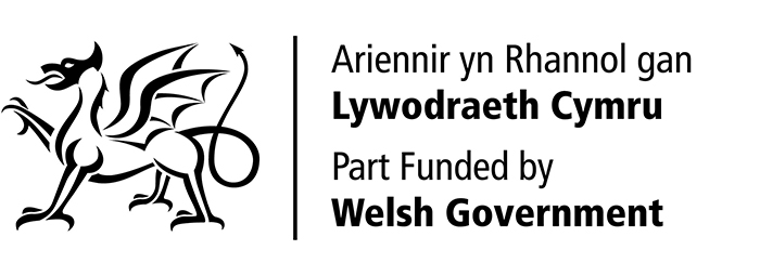 Part Funded by Welsh Government logo in black